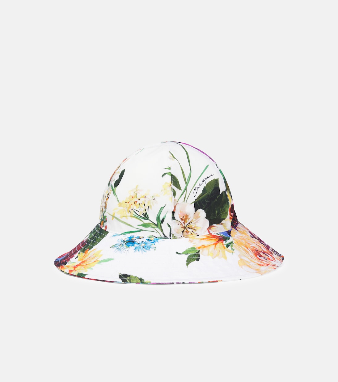 Dolce&Gabbana Kids - Floral cotton poplin bucket hat