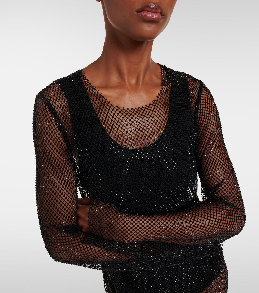 Tove - Embellished mesh maxi dress