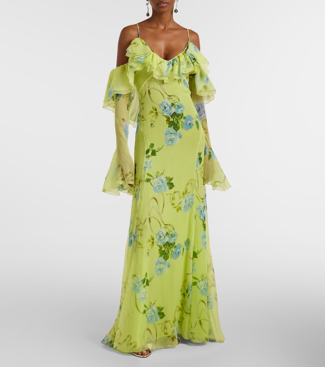 Blumarine - Floral silk crêpe gown