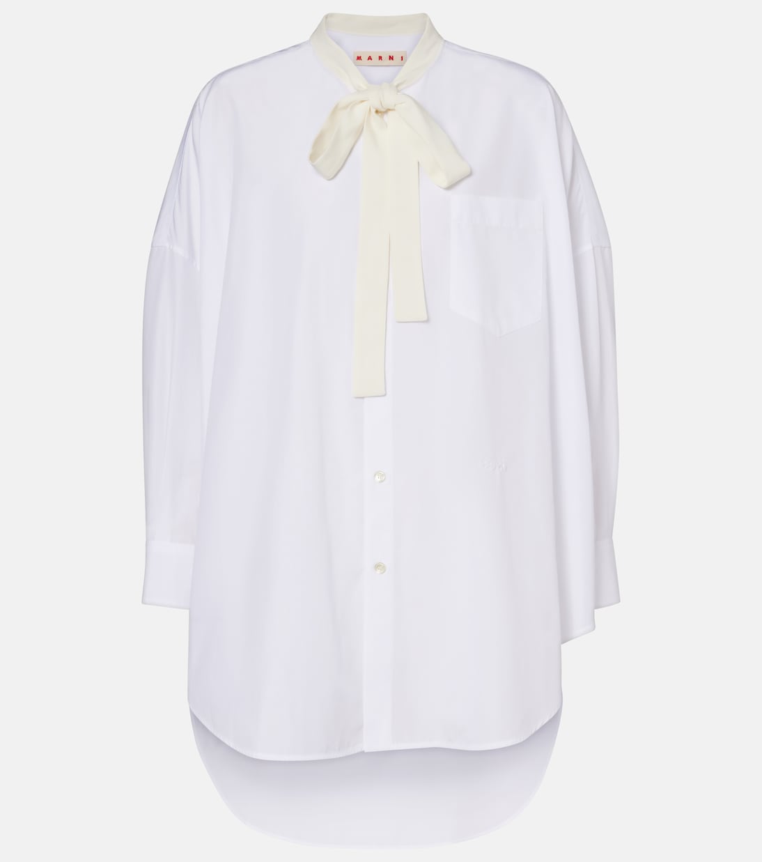 Marni - Tie-neck cotton shirt dress