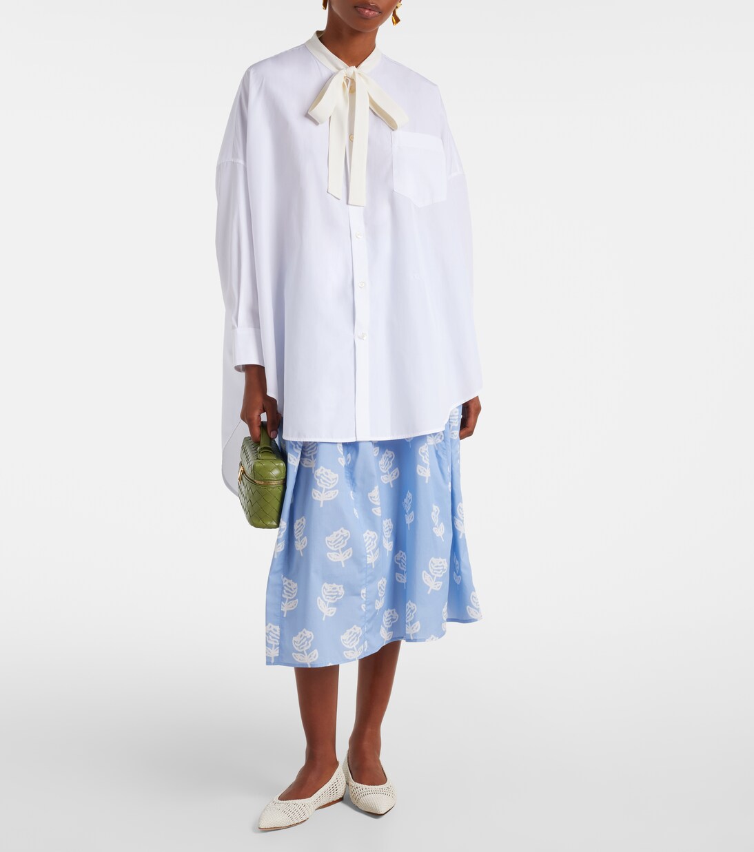 Marni - Tie-neck cotton shirt dress
