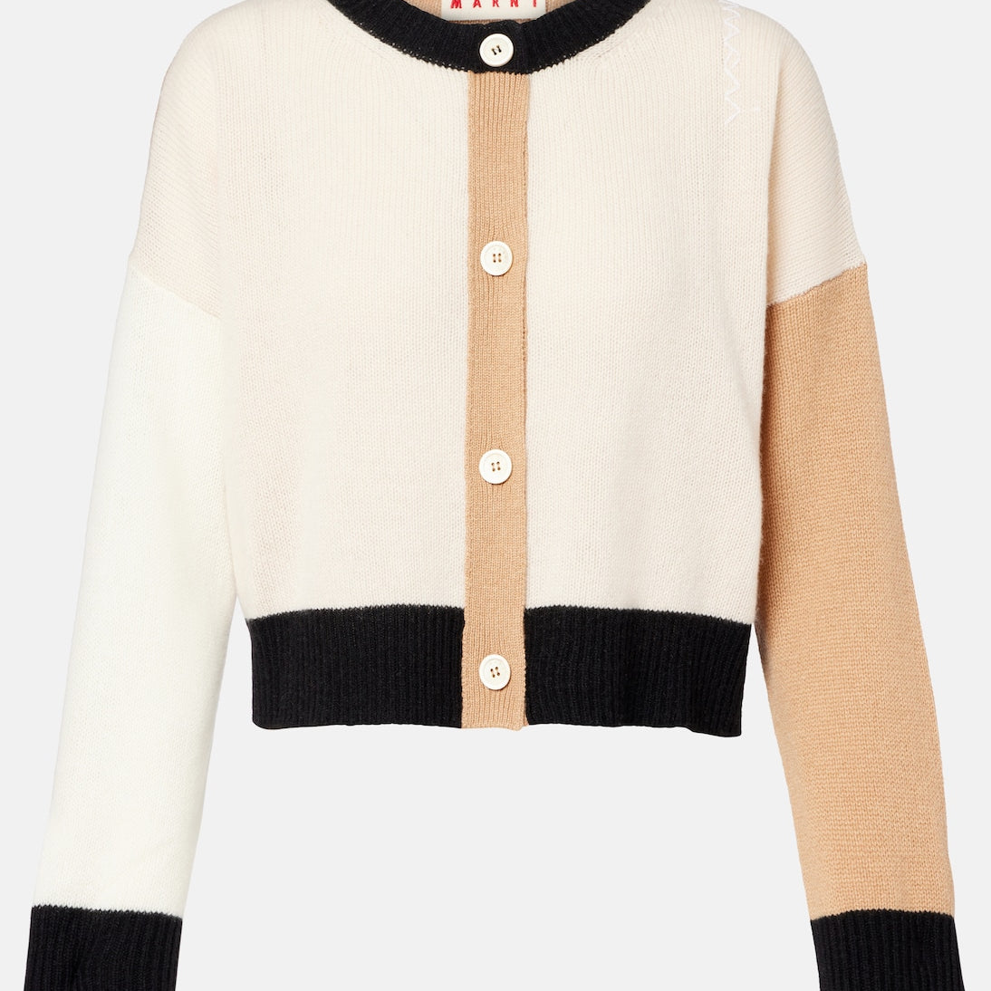 Marni - Colorblocked cashmere cardigan