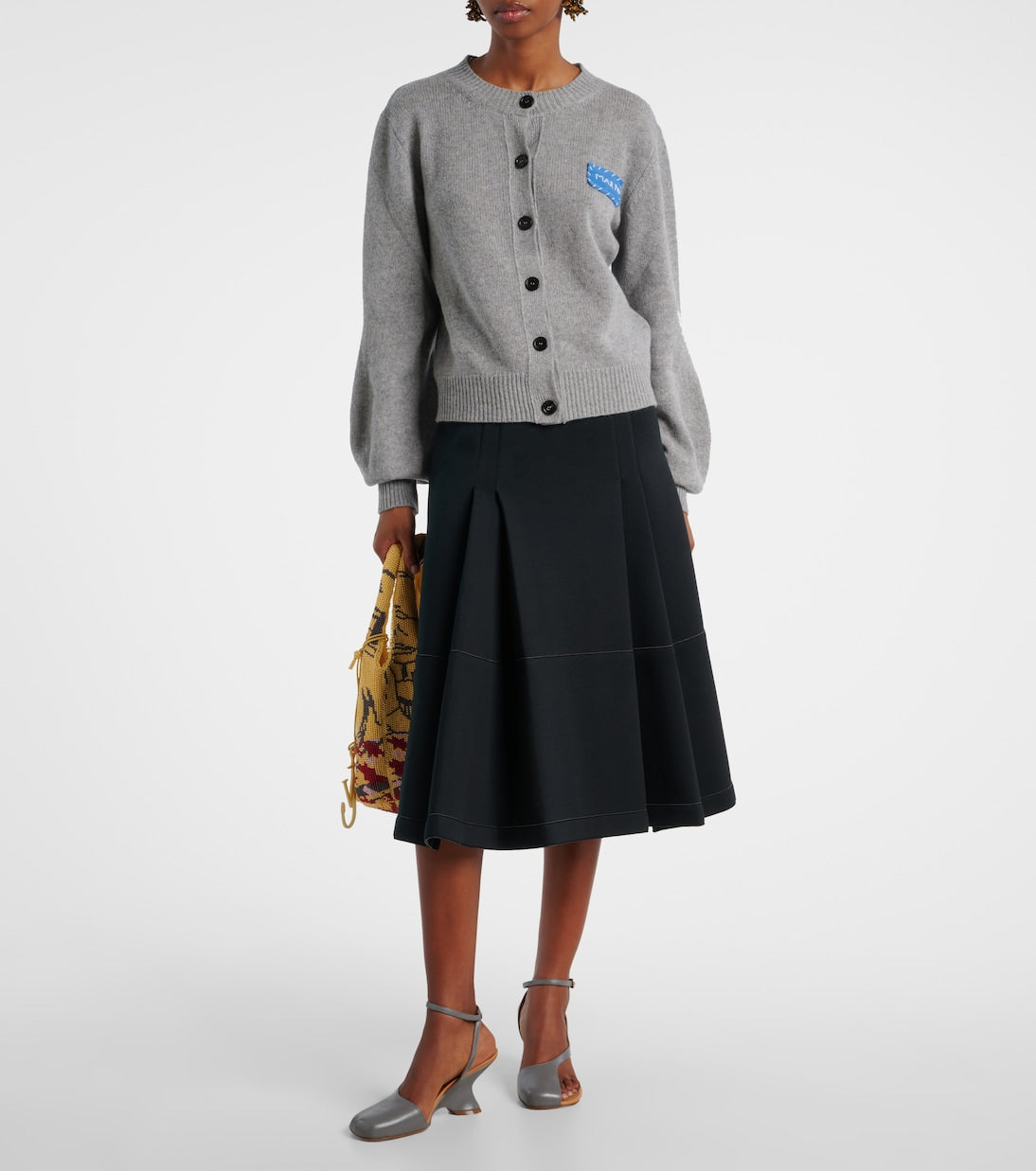 Marni - Tiered cotton-blend midi skirt