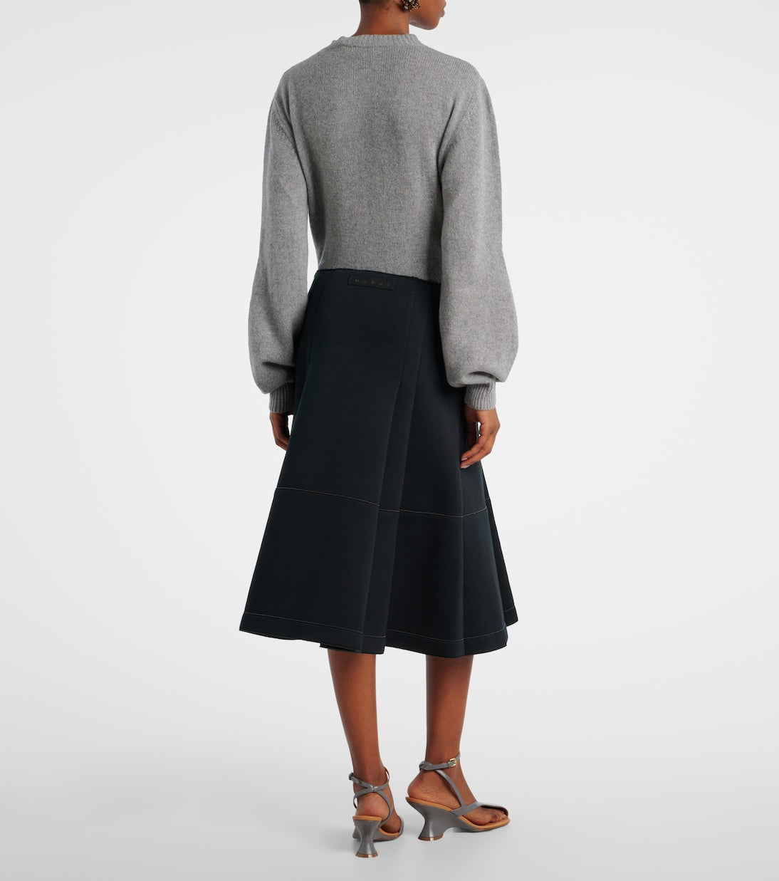 Marni - Tiered cotton-blend midi skirt