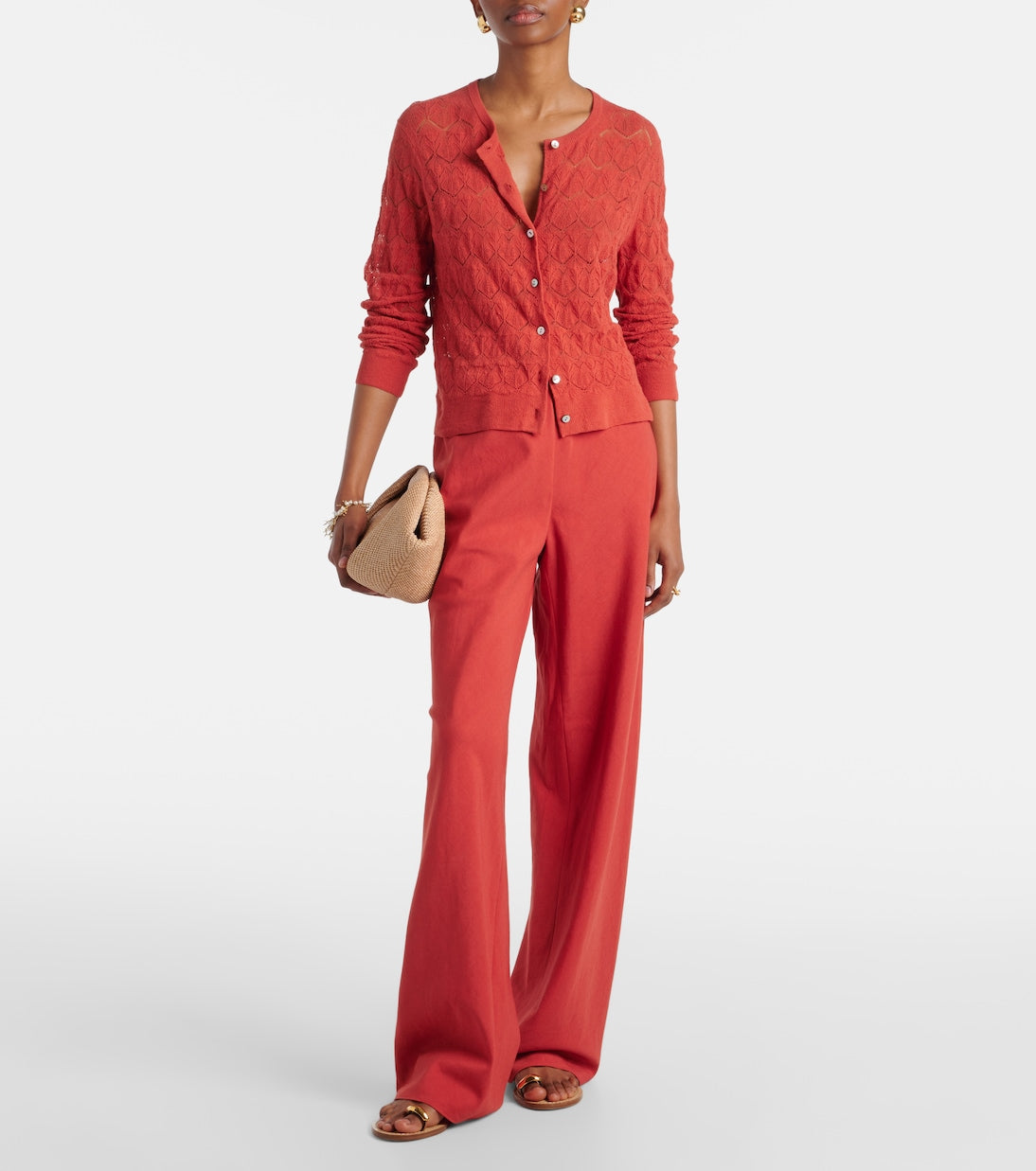 Vince - Cotton and linen-blend wide-leg pants