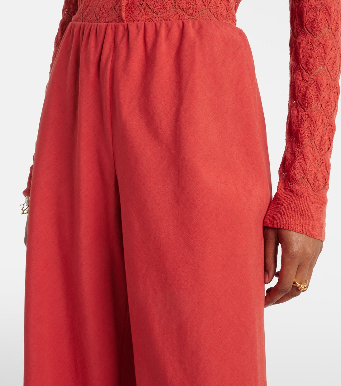 Vince - Cotton and linen-blend wide-leg pants
