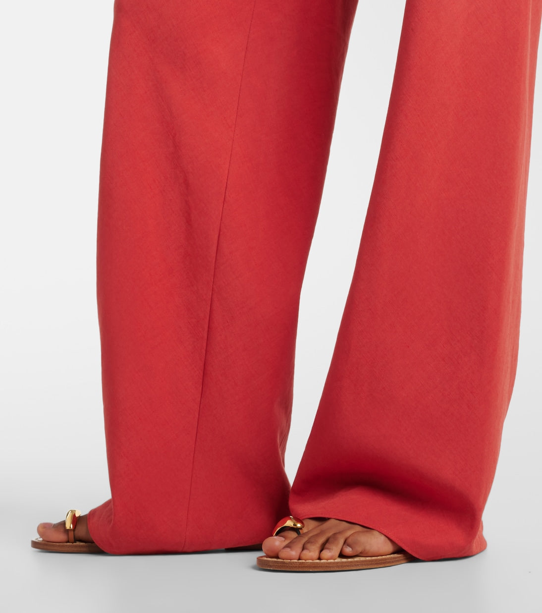 Vince - Cotton and linen-blend wide-leg pants