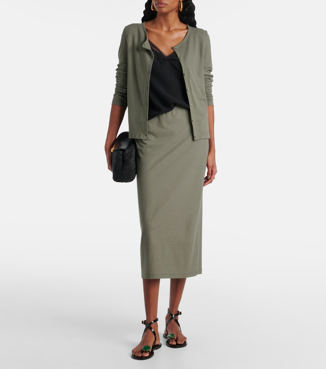 Vince - Cotton midi skirt