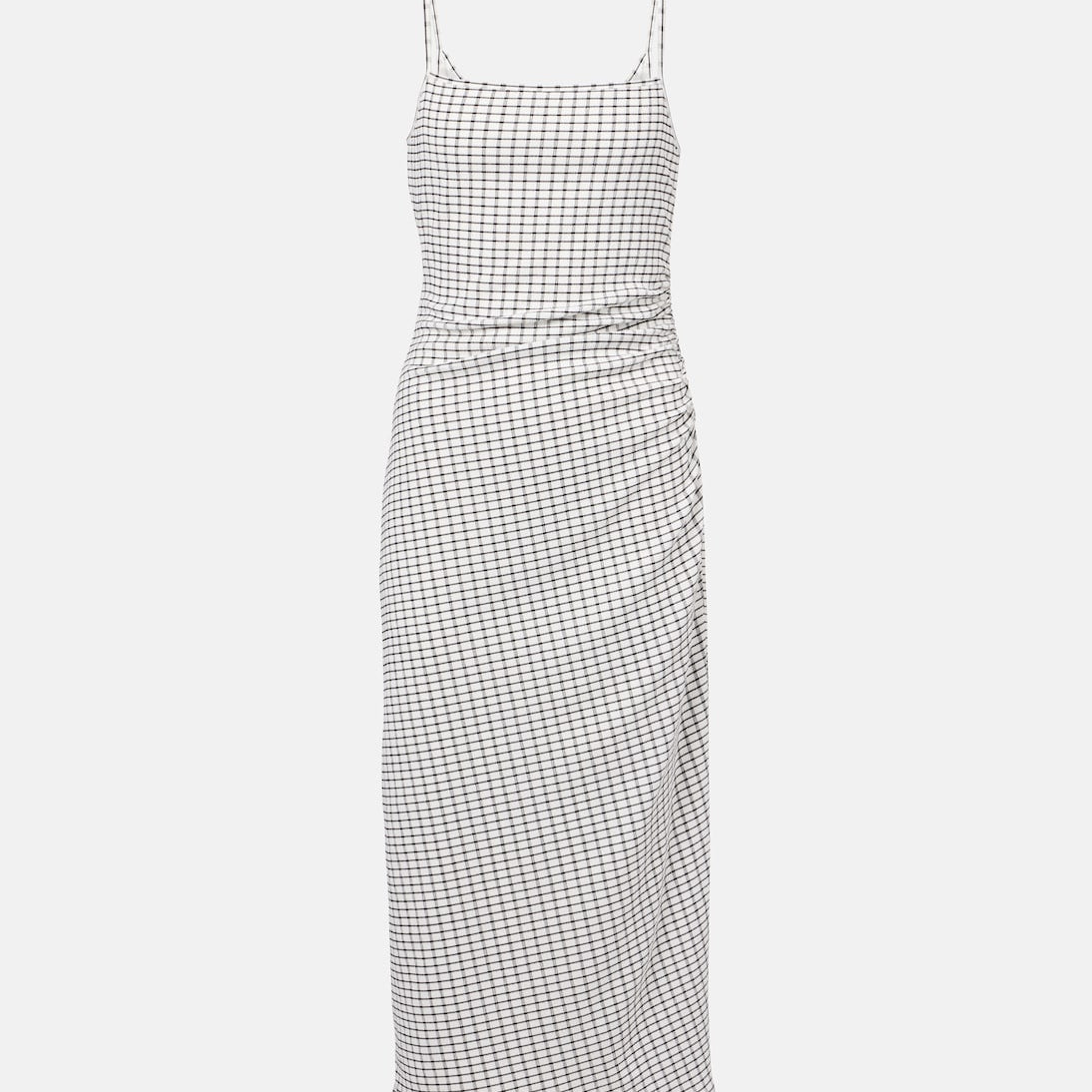 Vince - Checked ruched midi dress