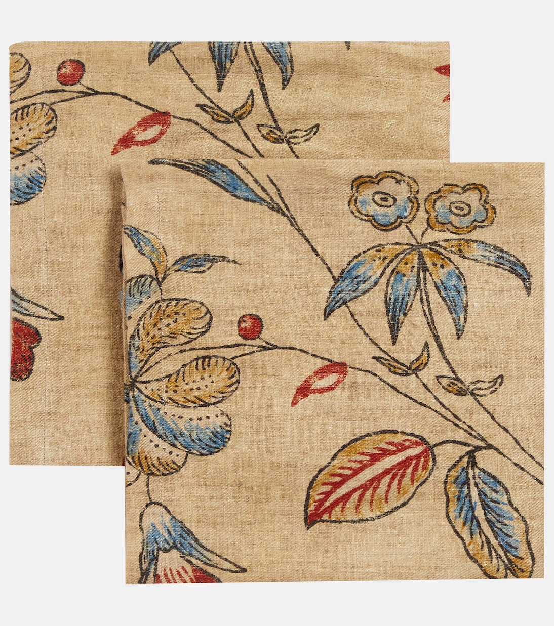The House of Lyria - Diomma set of 2 floral linen napkins