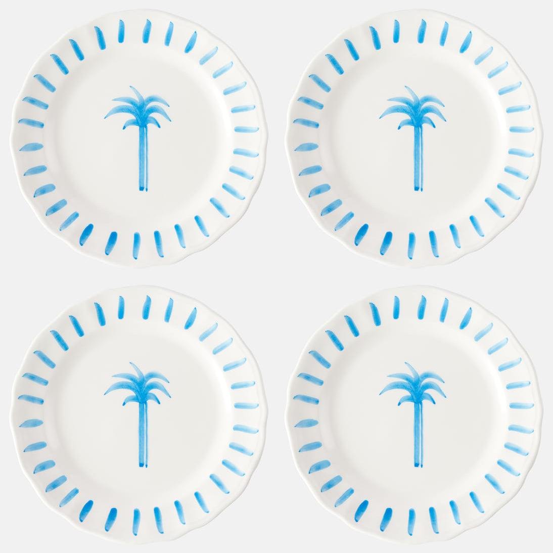 Les-Ottomans - Palm set of 4 ceramic plates