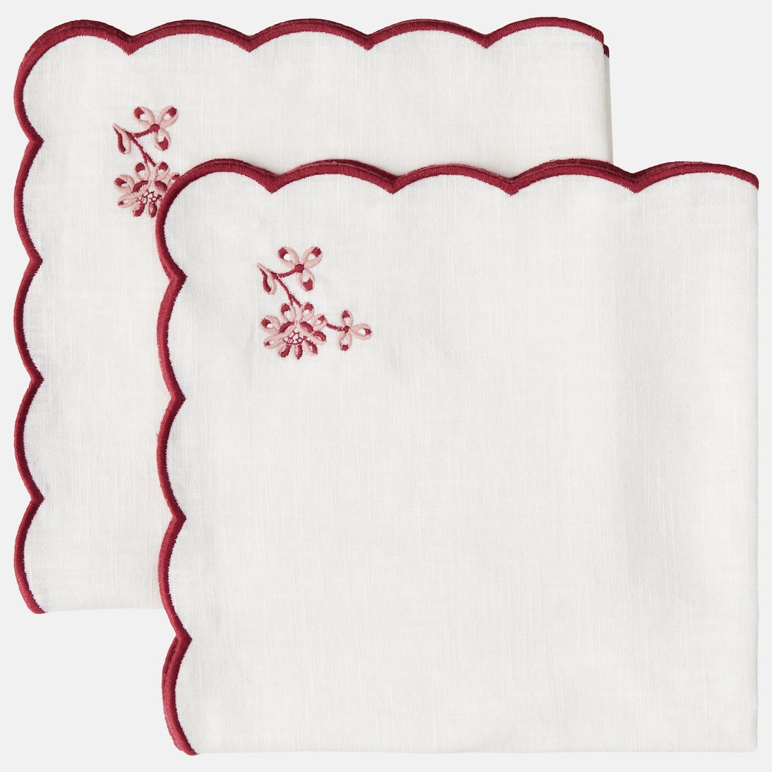 Cabana - Botanica set of 2 embroidered linen napkins