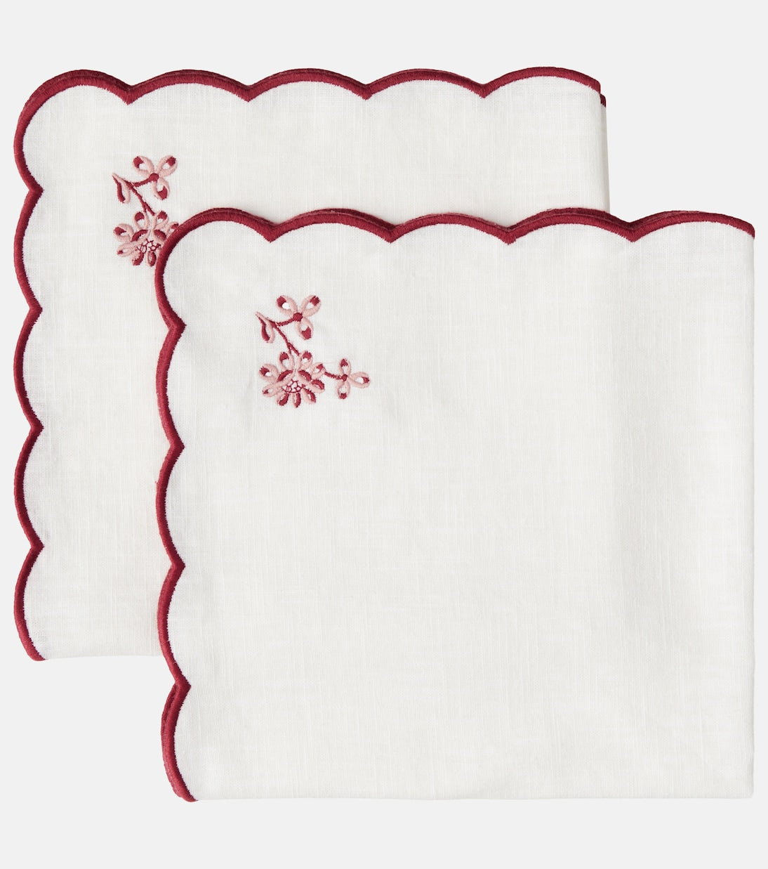 Cabana - Botanica set of 2 embroidered linen napkins