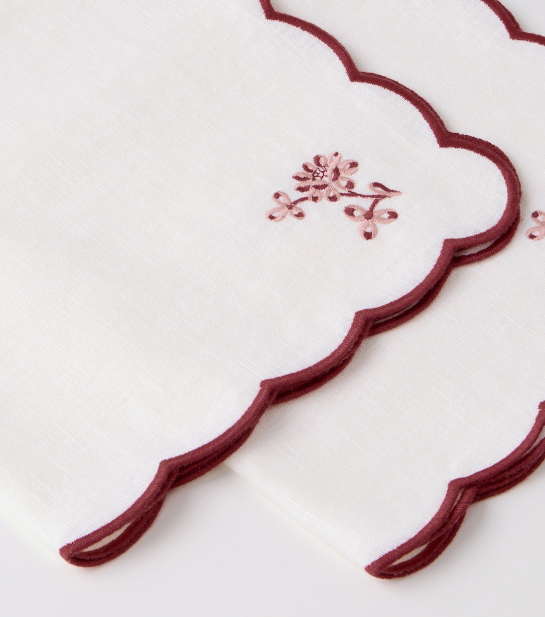 Cabana - Botanica set of 2 embroidered linen napkins