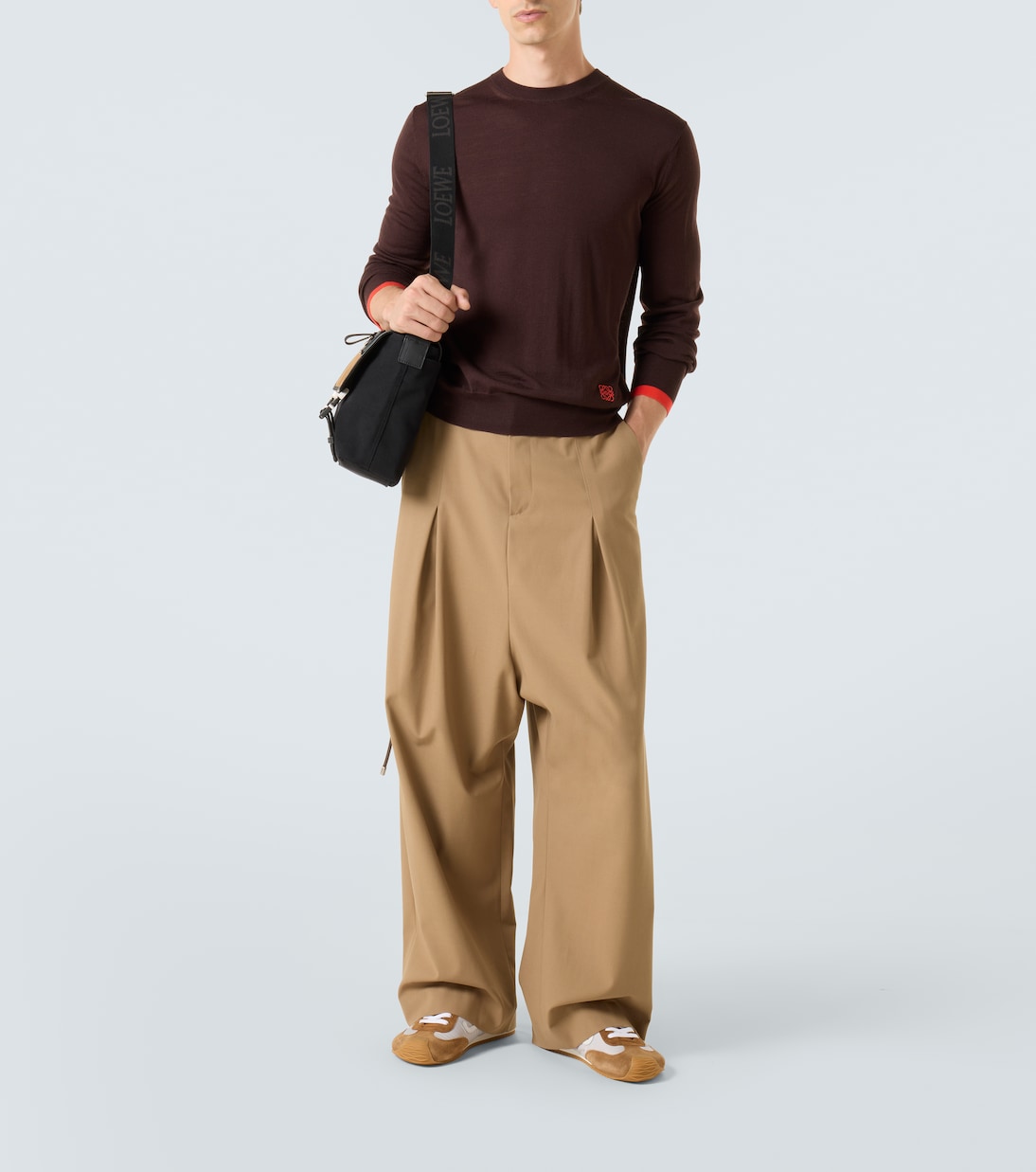 Loewe - Cotton twill wide-leg pants