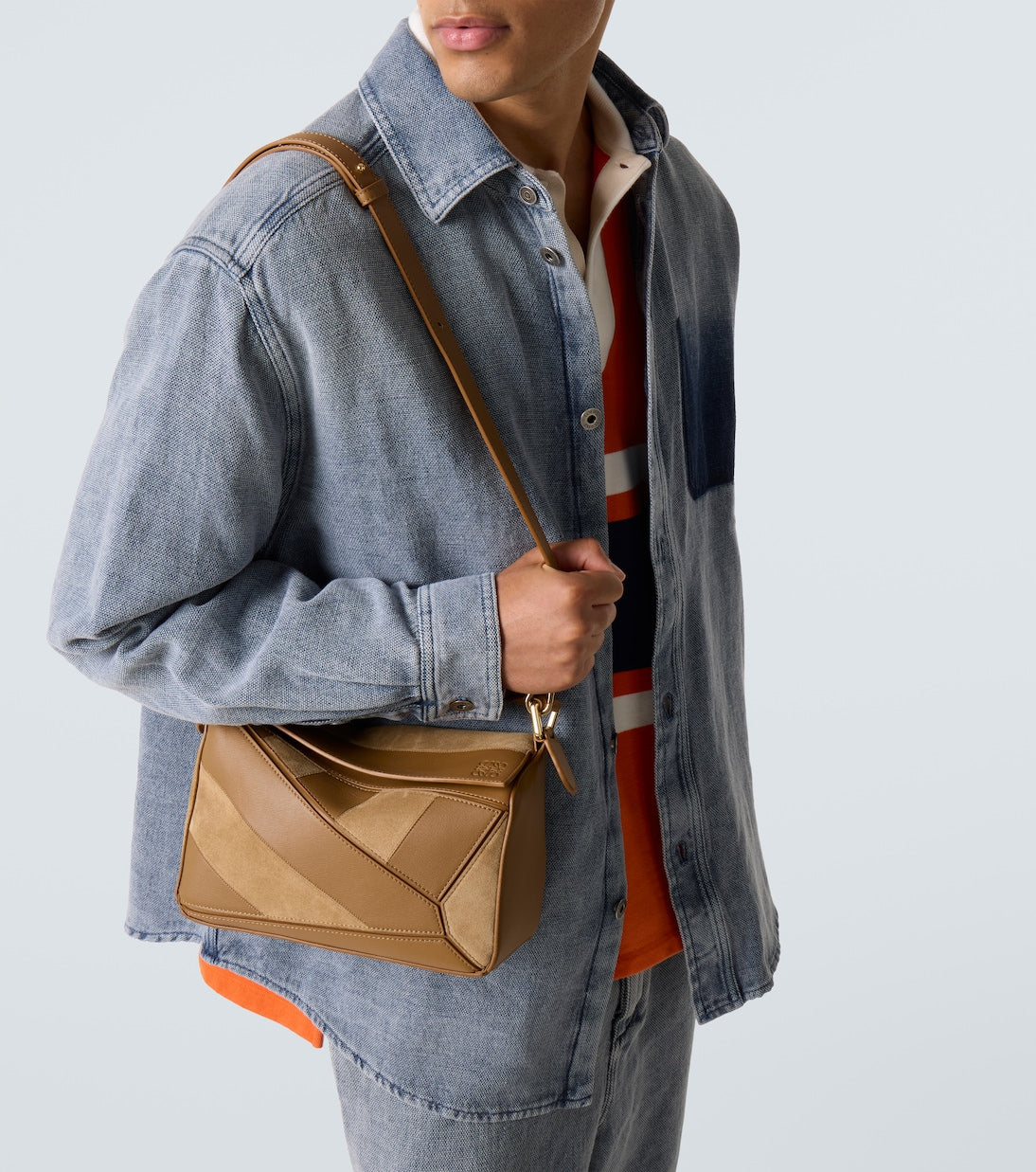 Loewe - Puzzle Small leather and suede shoulder bag