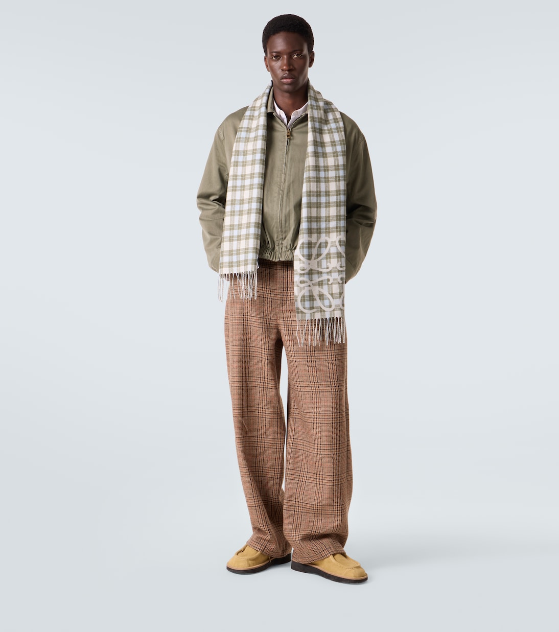 Loewe - Anagram checked silk and cashmere scarf
