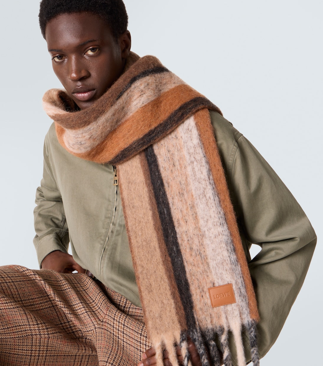 Loewe - Alpaca and wool-blend jacquard scarf