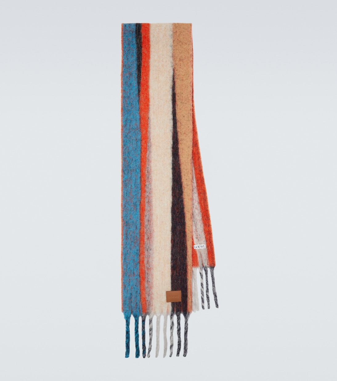 Loewe - Fringed striped alpaca-blend scarf
