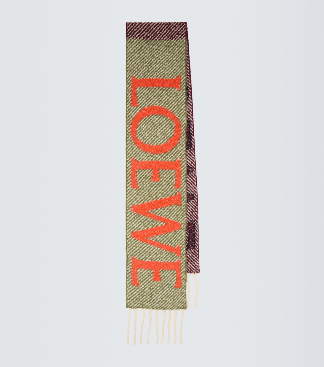 Loewe - Fringed logo alpaca and wool-blend scarf