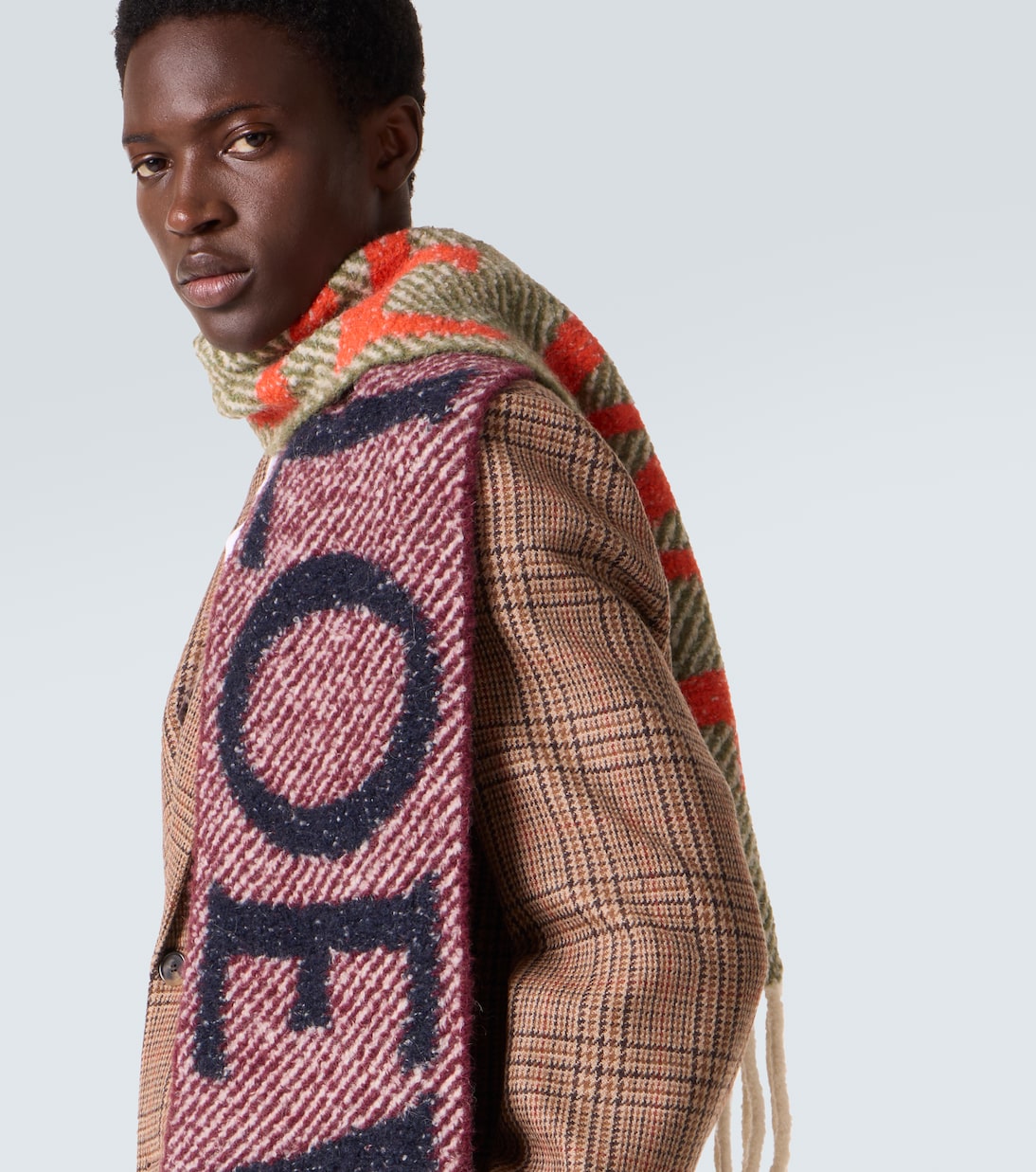 Loewe - Fringed logo alpaca and wool-blend scarf