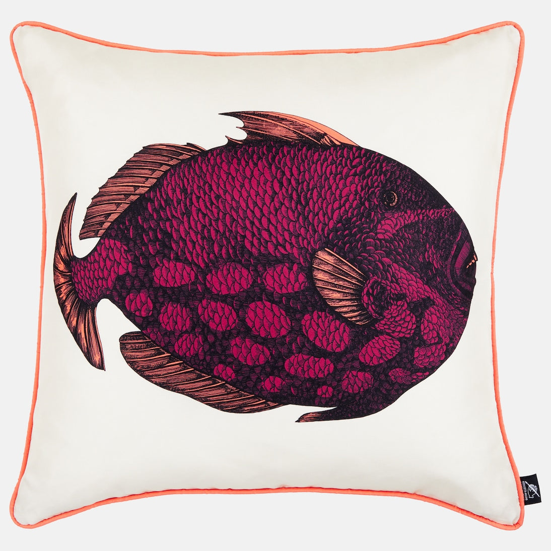 Fornasetti - Pesce Balestra printed silk cushion