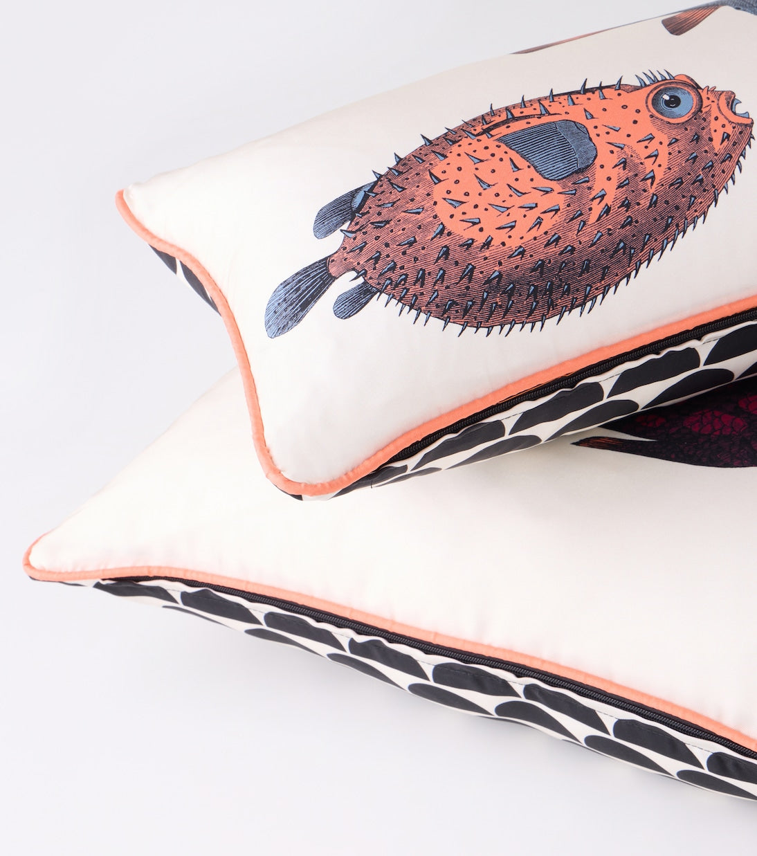 Fornasetti - Pesce Balestra printed silk cushion