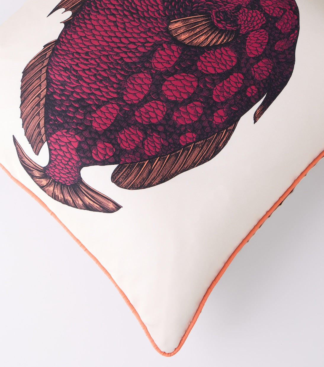 Fornasetti - Pesce Balestra printed silk cushion