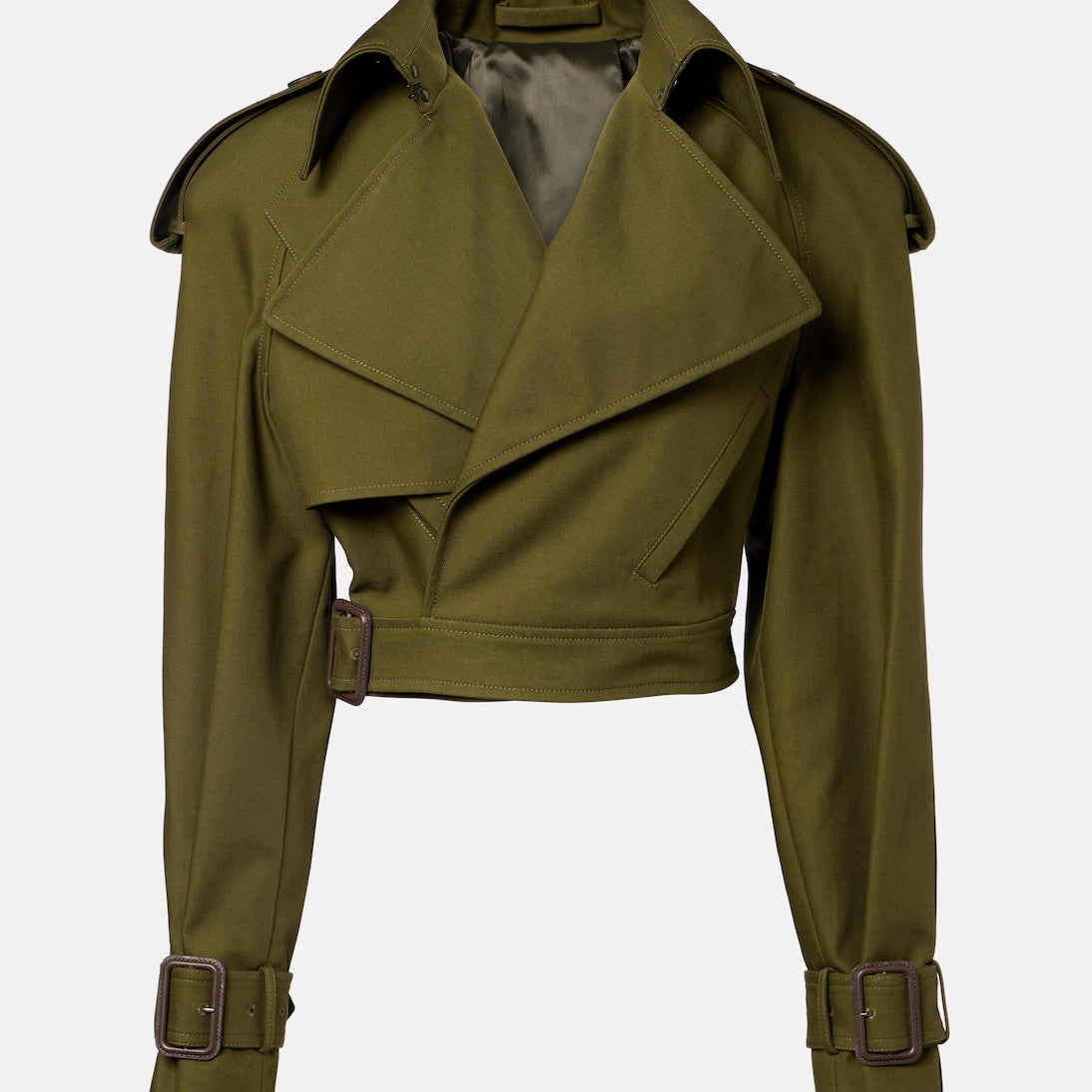 Wardrobe.NYC - Cropped cotton twill trench coat