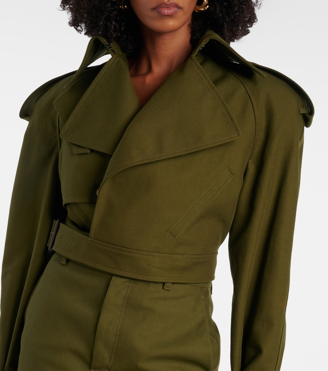 Wardrobe.NYC - Cropped cotton twill trench coat