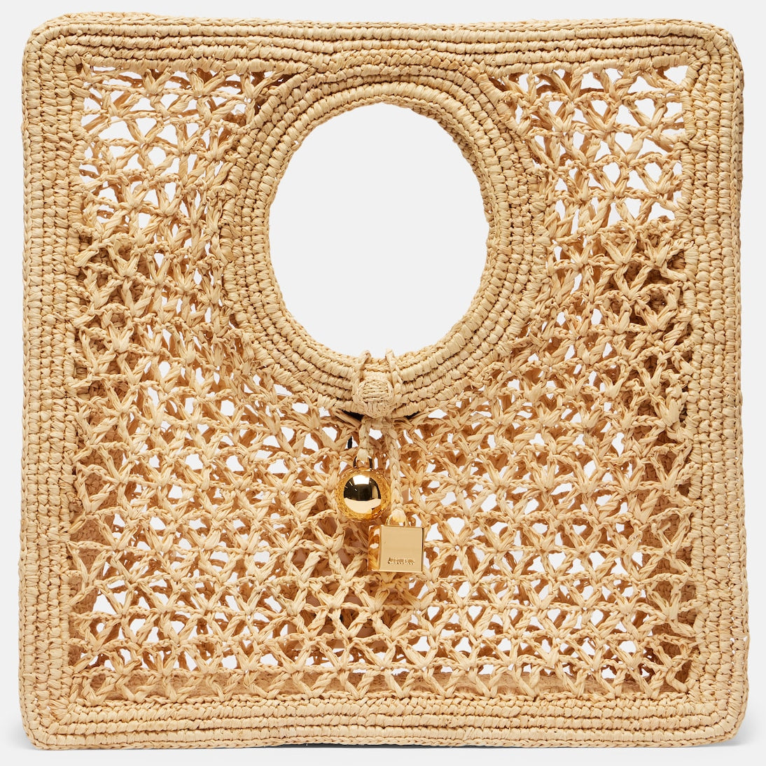Jacquemus - Spiaggia Small raffia top-handle bag