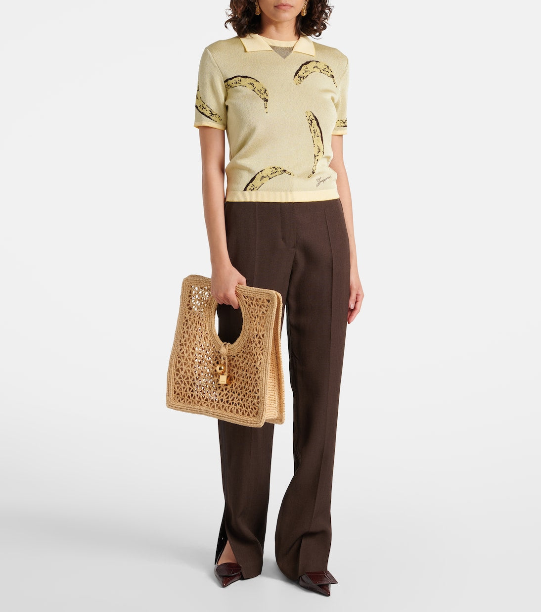 Jacquemus - Spiaggia Small raffia top-handle bag