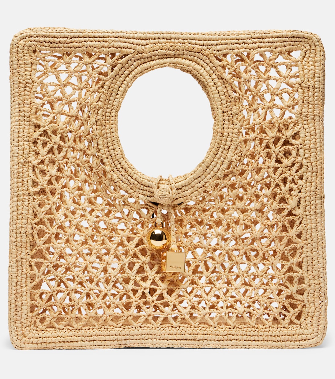 Jacquemus - Spiaggia Small raffia top-handle bag