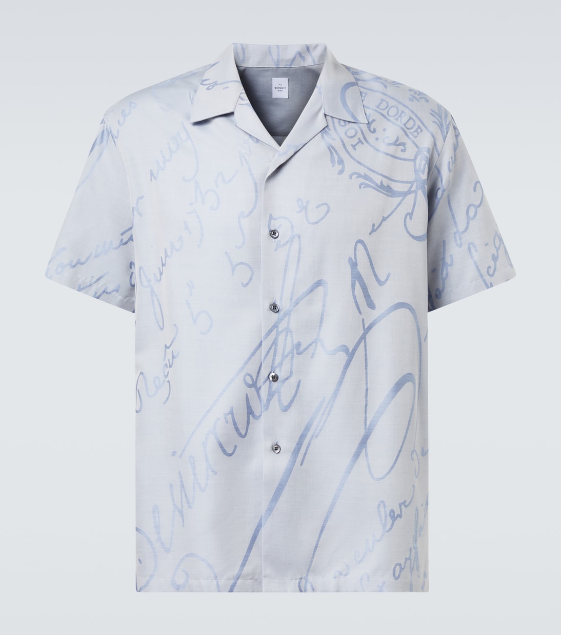 Berluti - Printed cotton, wool, and silk bowling shirt