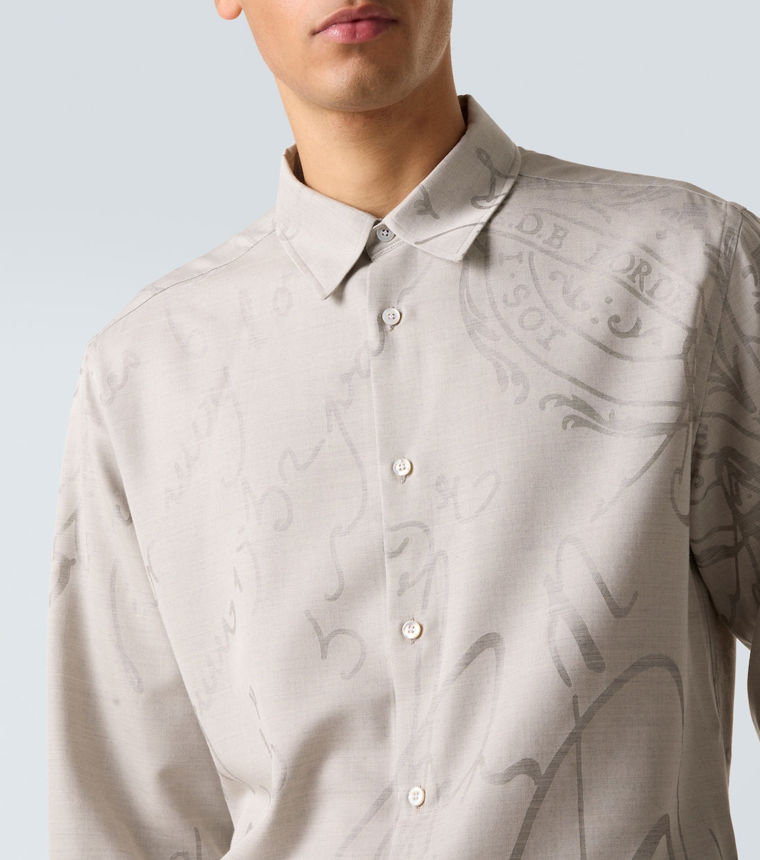 Berluti - Printed cotton, wool, and silk shirt