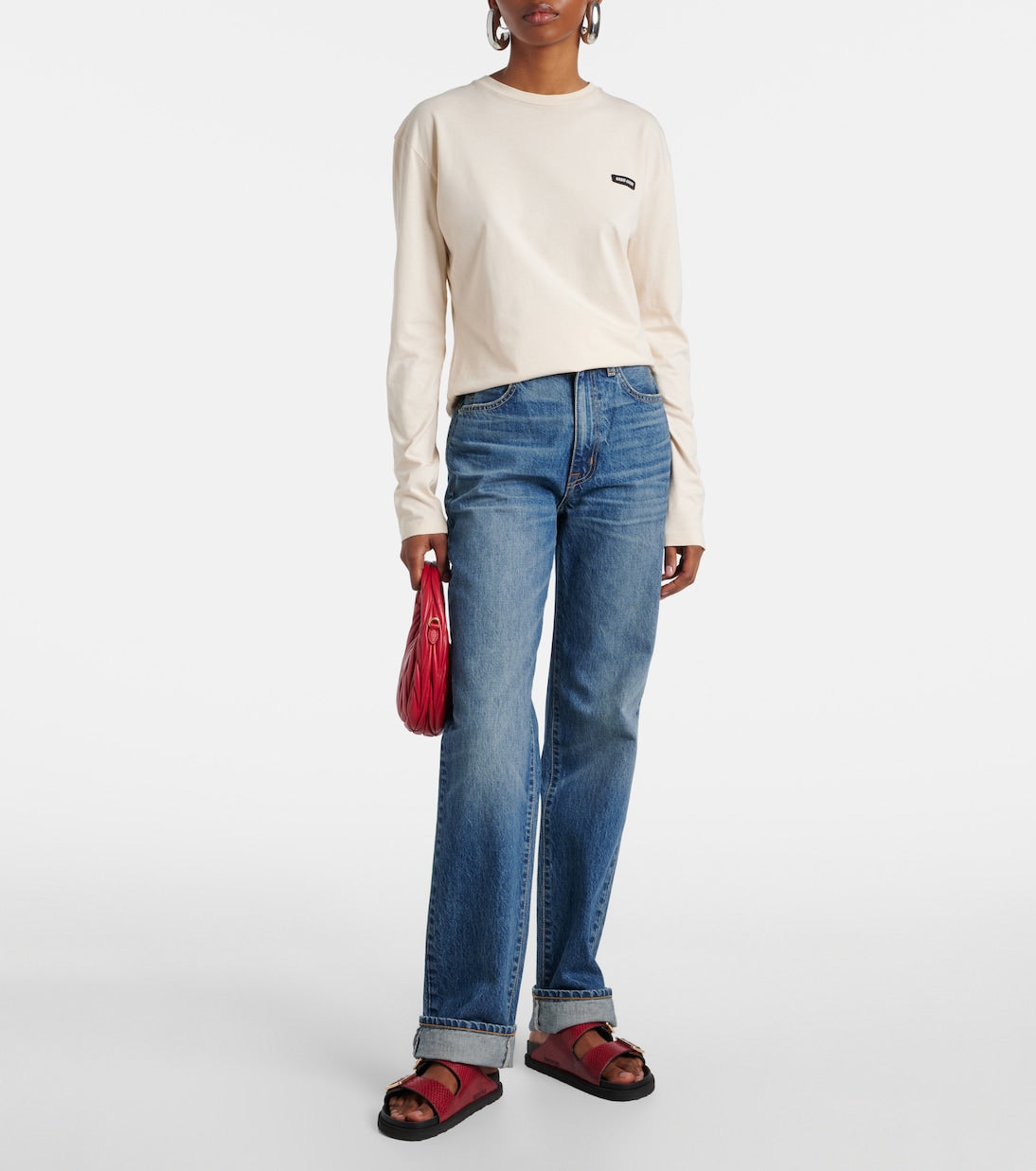 SLVRLAKE - London Turn Up high-rise straight jeans