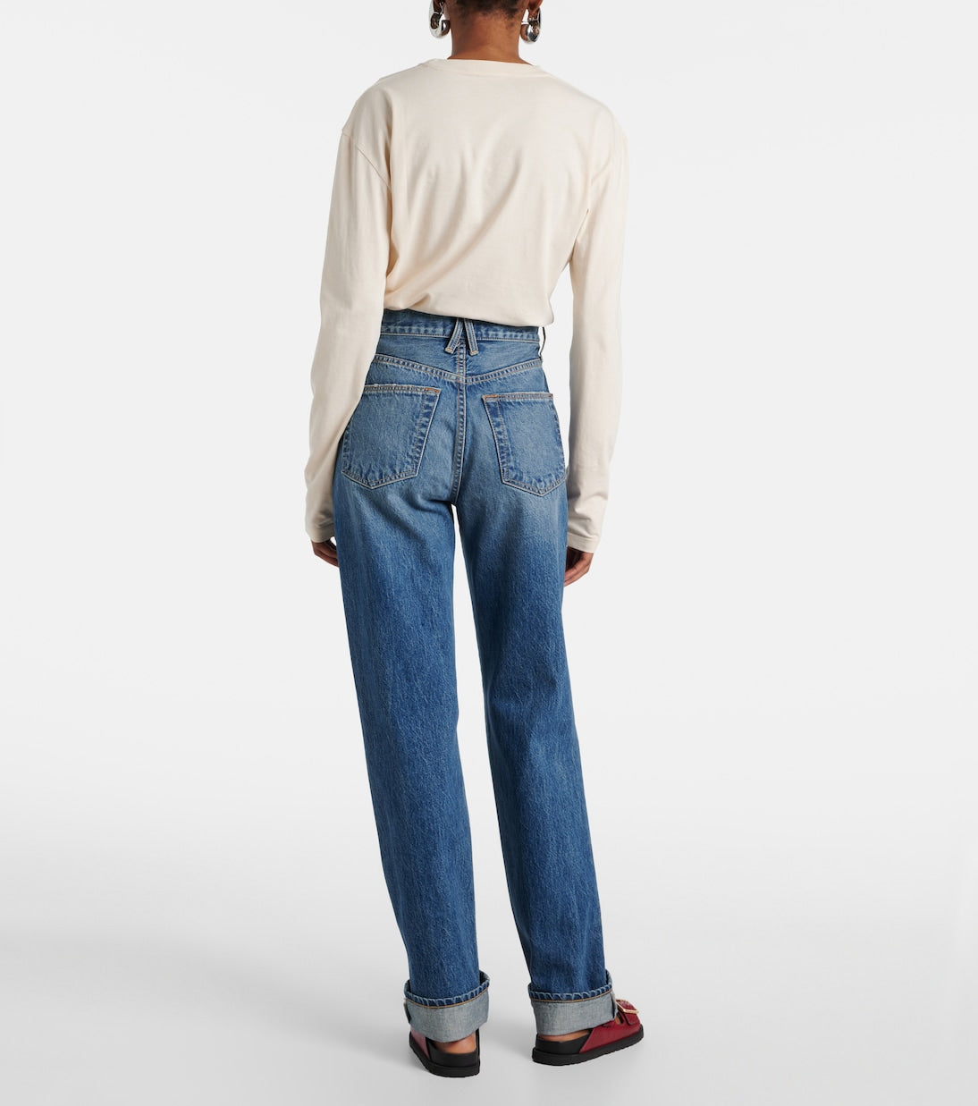 SLVRLAKE - London Turn Up high-rise straight jeans
