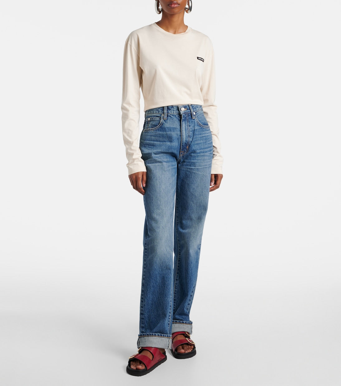 SLVRLAKE - London Turn Up high-rise straight jeans