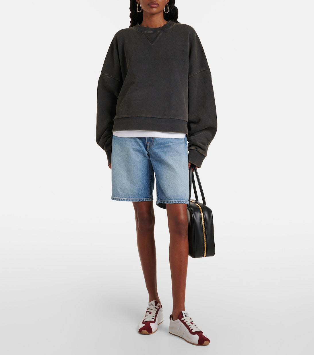 SLVRLAKE - High-rise denim Bermuda shorts