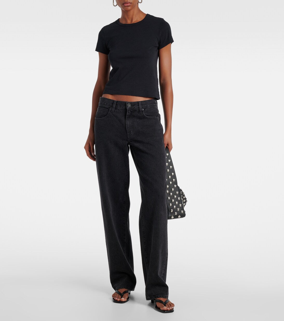 SLVRLAKE - Cropped cotton jersey T-shirt