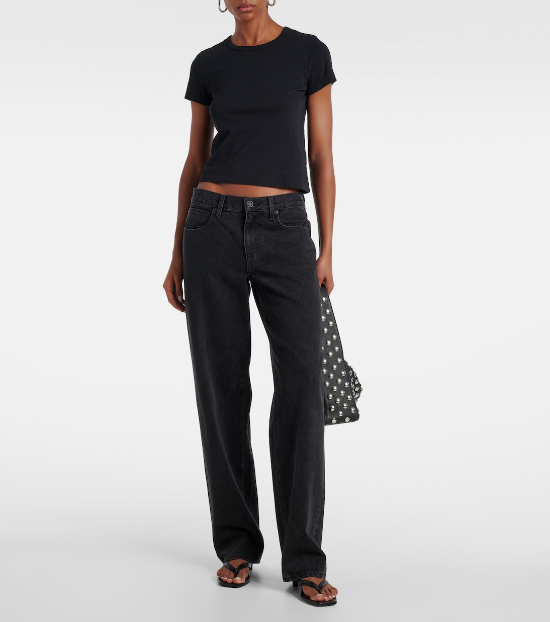 SLVRLAKE - Cropped cotton jersey T-shirt