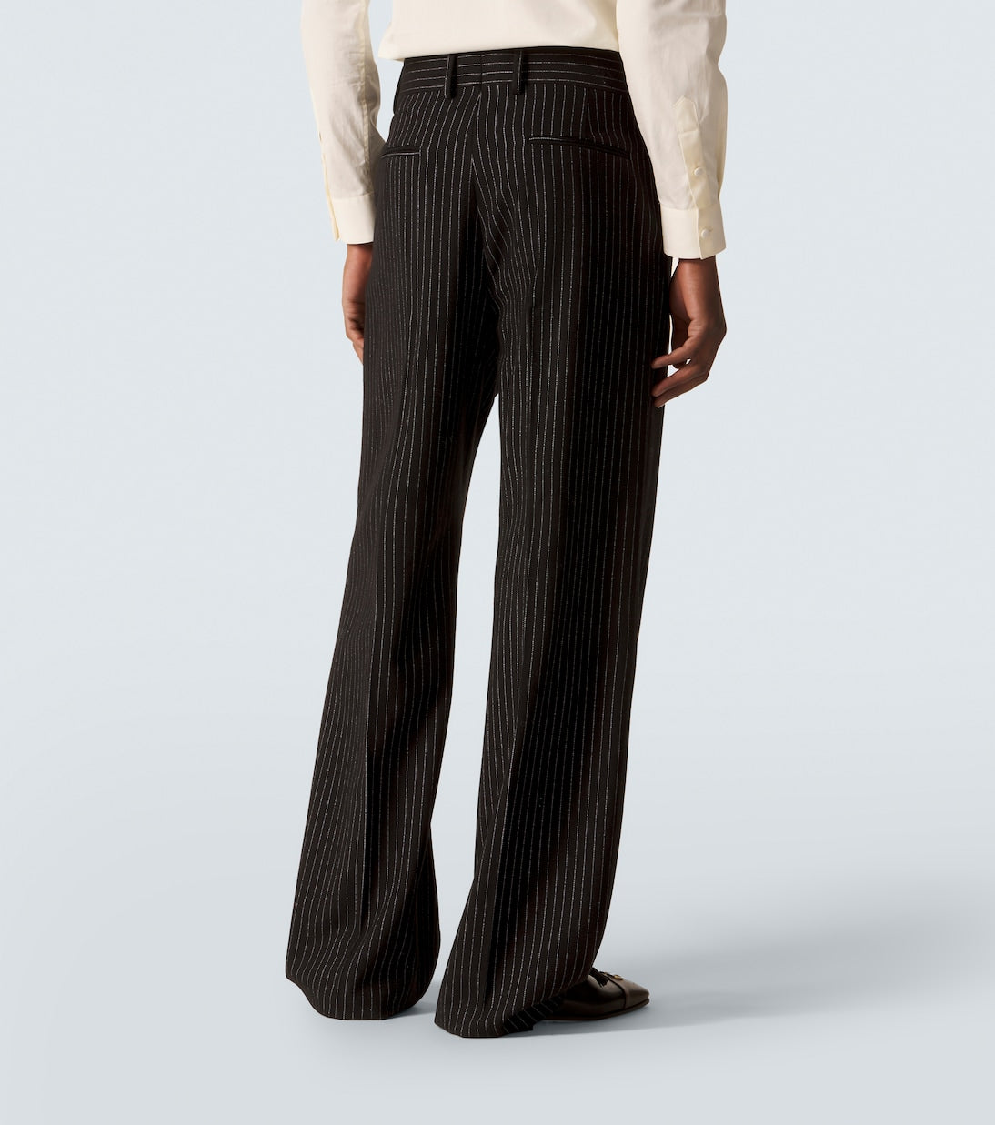 Valentino Garavani - Pinstripe wool and silk straight pants