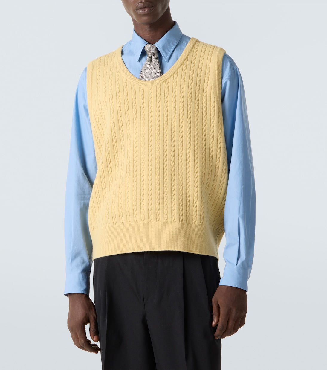 Auralee - Cable-knit wool vest