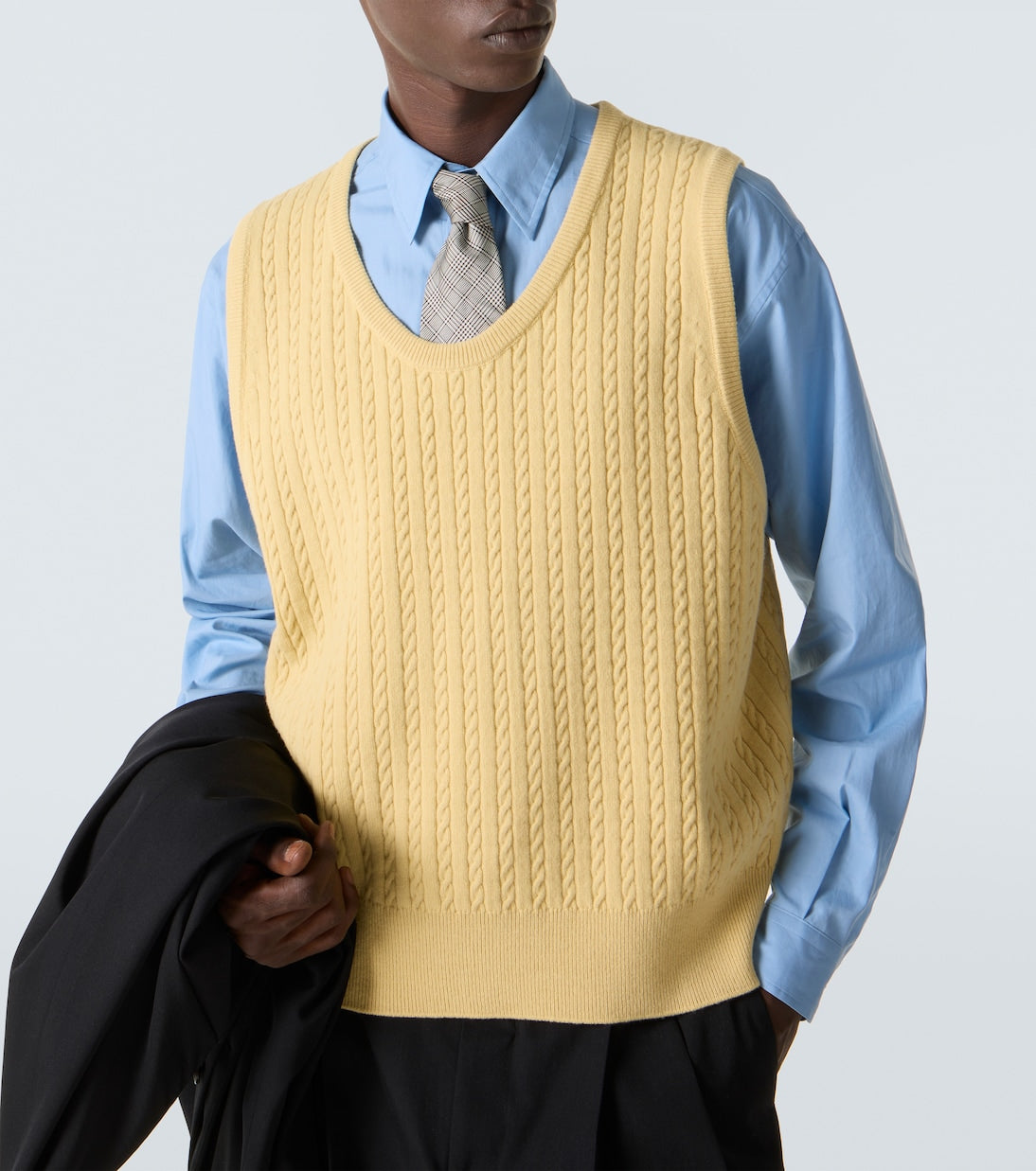 Auralee - Cable-knit wool vest
