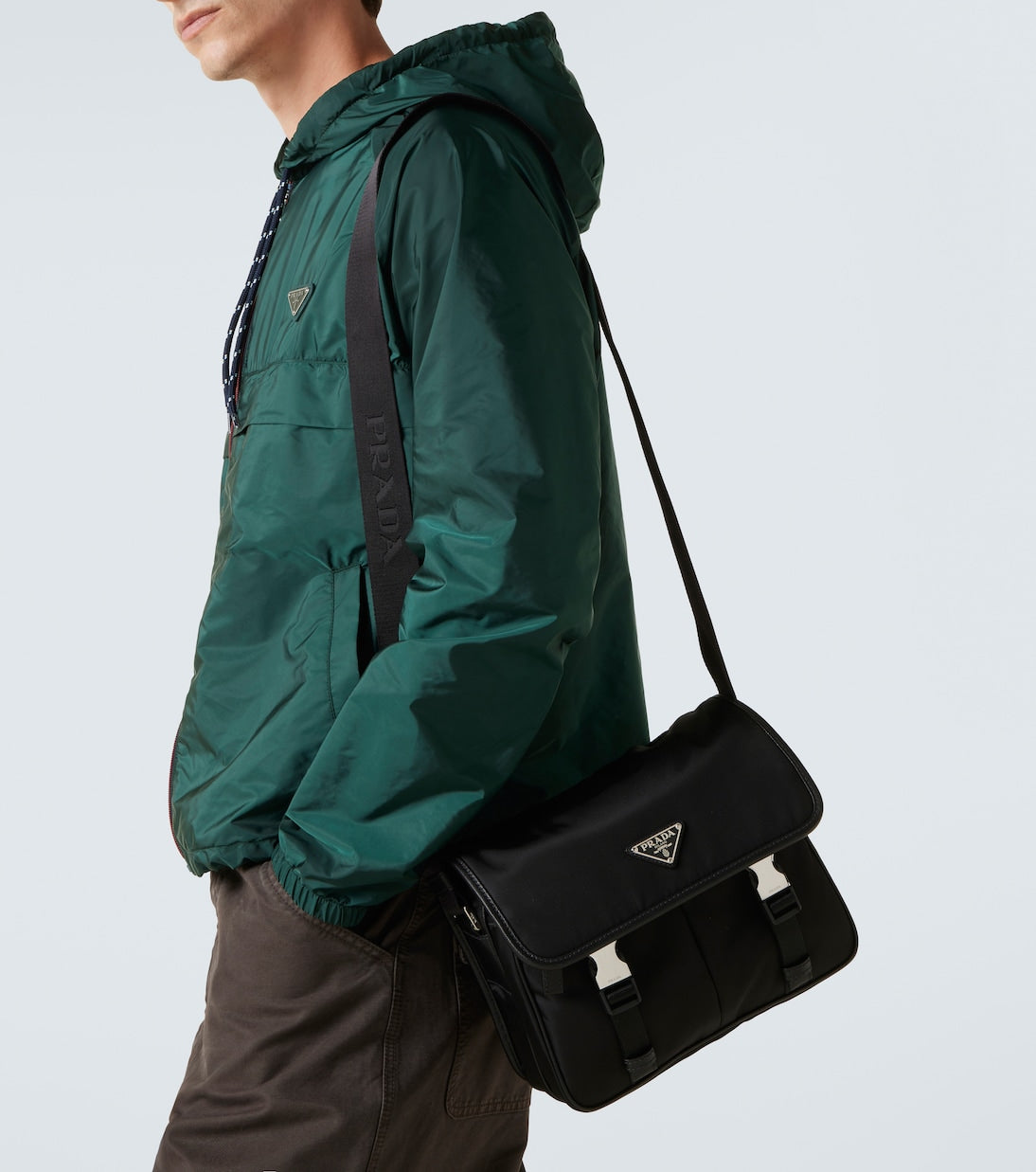 Prada - Re-Nylon leather-trimmed shoulder bag