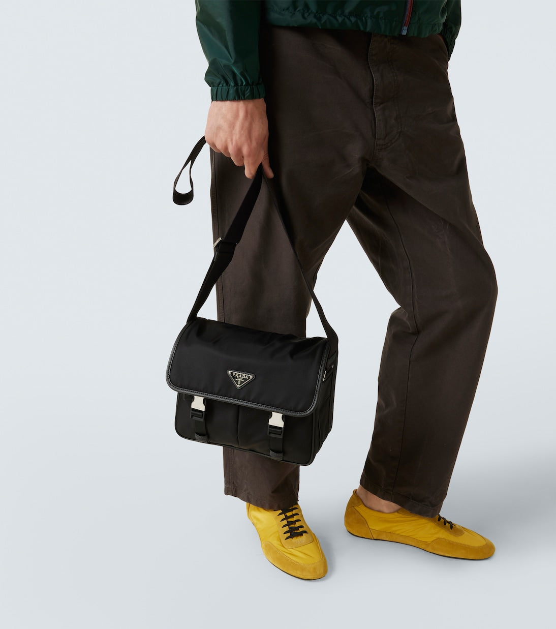 Prada - Re-Nylon leather-trimmed shoulder bag