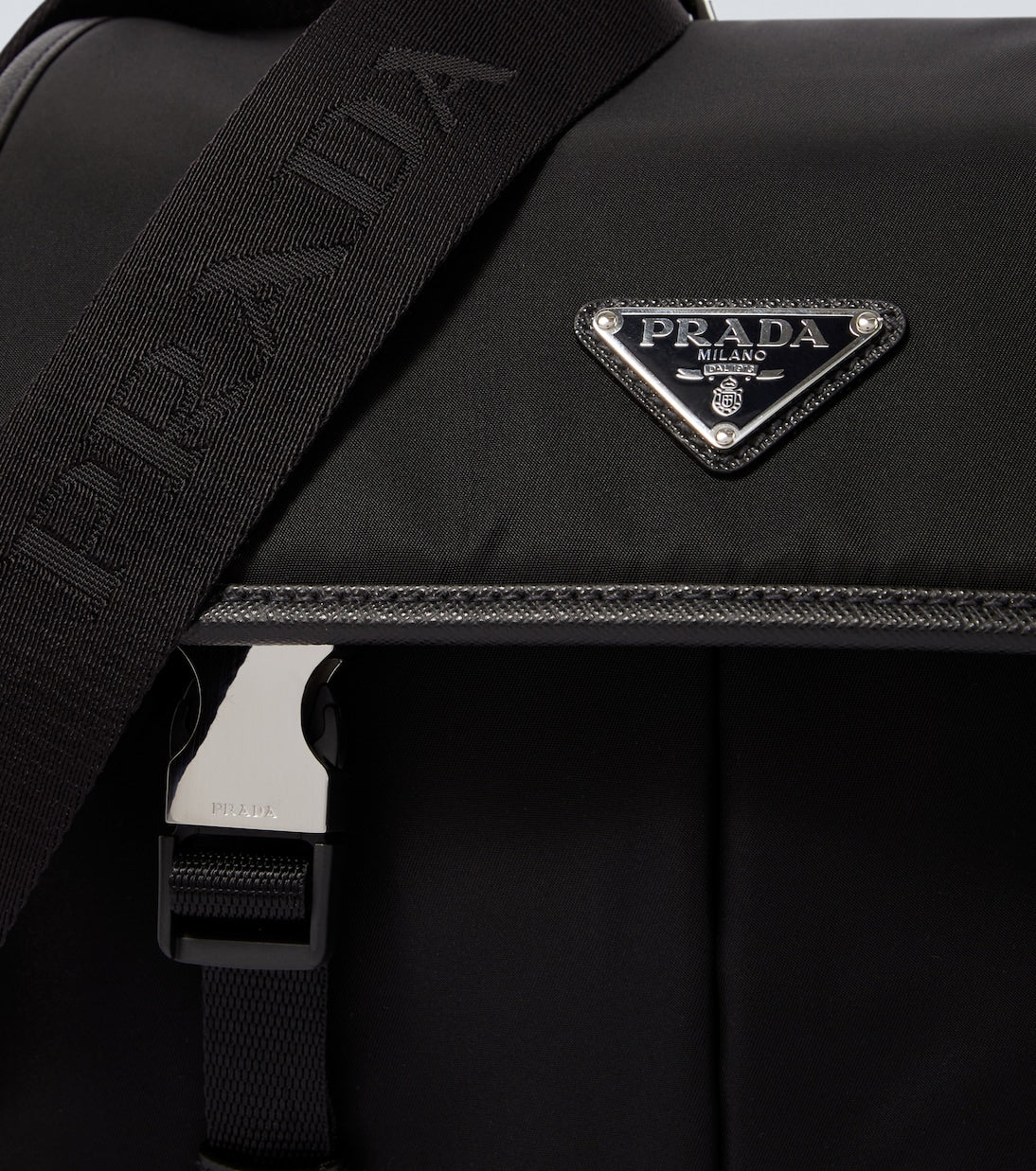 Prada - Re-Nylon leather-trimmed shoulder bag