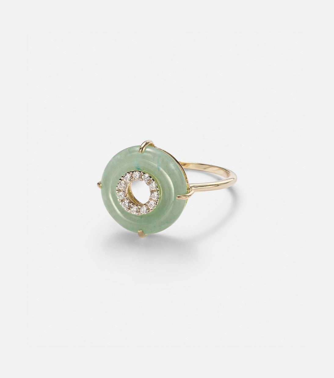 Mateo - 14kt gold ring with jade and diamonds