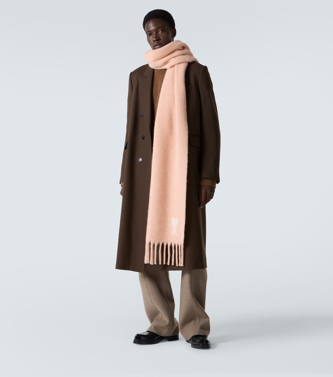 Ami Paris - Ami de Cœur alpaca and wool-blend scarf