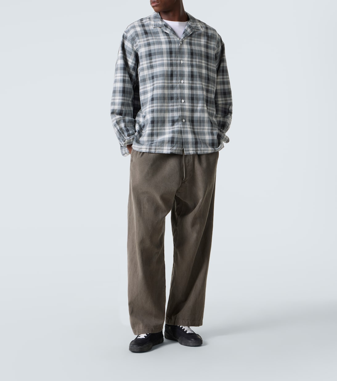A.Presse - Checked silk and linen shirt